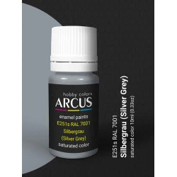 Arcus 251 Enamel paint PSU Ukraine RAL 7001 SILBERGRAU Silver Grey Saturated color 10ml