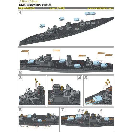 Metallic Details MDR1200-03 - 1/1200 - SMS Seydlitz. Resin model kit