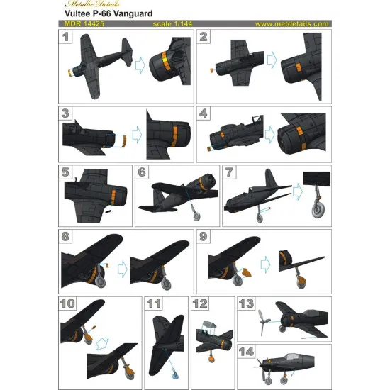Metallic Details MDR14425 1/144 Vultee P-66 Vanguard. Aircraft model kit