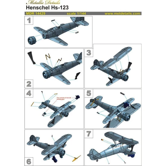 Metallic Details MDR14429 1/144 Henschel Hs-123. Aircraft model kit