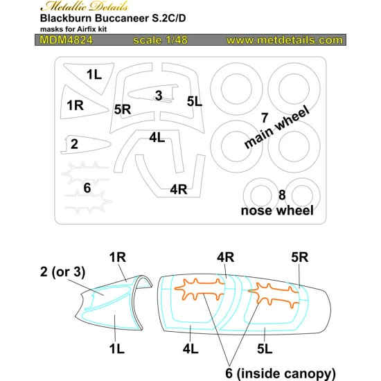 Metallic Details MDM4824 1/48 Blackburn Buccaneer S.2C/D. Masks