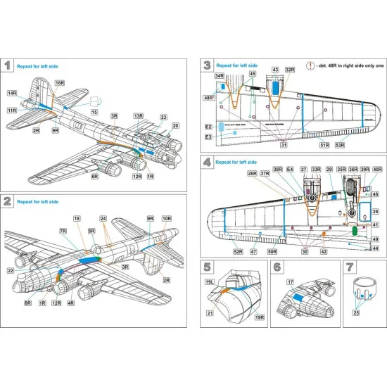Metallic Details MDR48188 1/48 B-17G. Exterior 2 (Monogram) Upgrade set