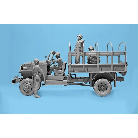ICM 35599 - 1/35 WWII US Military Patrol. G7107 with MG M1919A4 4 figure + truck