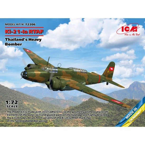 ICM 72206 - 1/72 Ki-21-Ia Thailands Heavy Bomber RTAF Scale Model Kit