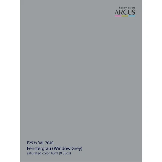 Arcus 253 Enamel paint PSU Ukraine RAL FENSTERGRAU 7040 (Window Grey) Saturated color 10ml