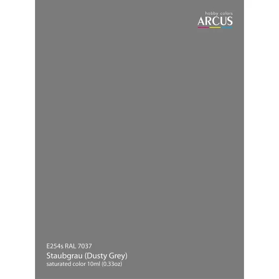 Arcus 254 Enamel paint PSU Ukraine RAL 7037 (Dusty Grey) Saturated color 10ml