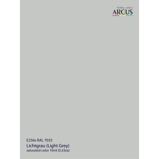 Arcus 256 Enamel paint Modern Luftwaffe RAL 7035 Light Grey Saturated color 10ml