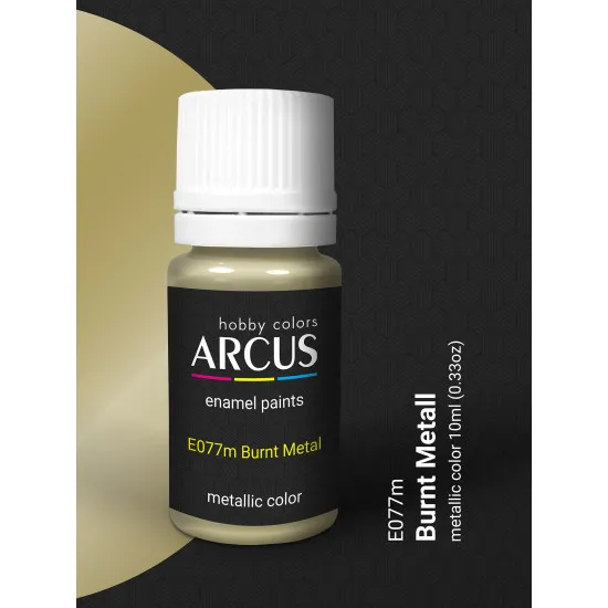 Arcus 077 Enamel paint Metallic color Burnt Metal Saturated color 10ml