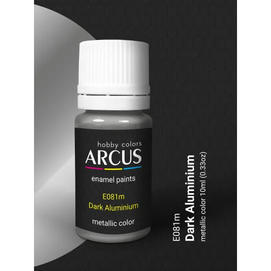 Arcus 081 Enamel paint Metallic color Dark Aluminium Saturated color 10ml