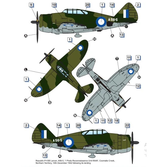 Dora Wings 72029 - 1/72 - Republic P-43 Lancer, recon Scale model kit