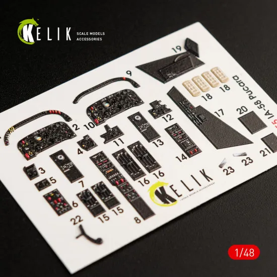 Kelik K48055 1/48 Ia-58 Pucara Interior 3d Decals For Kinetic Kit