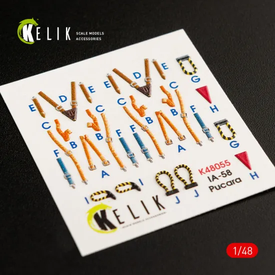 Kelik K48055 1/48 Ia-58 Pucara Interior 3d Decals For Kinetic Kit