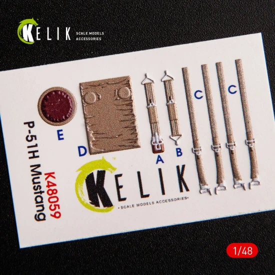 Kelik K48059 1/48 P-51h Mustang Interior 3d Decals For Modelsvit Kit Model