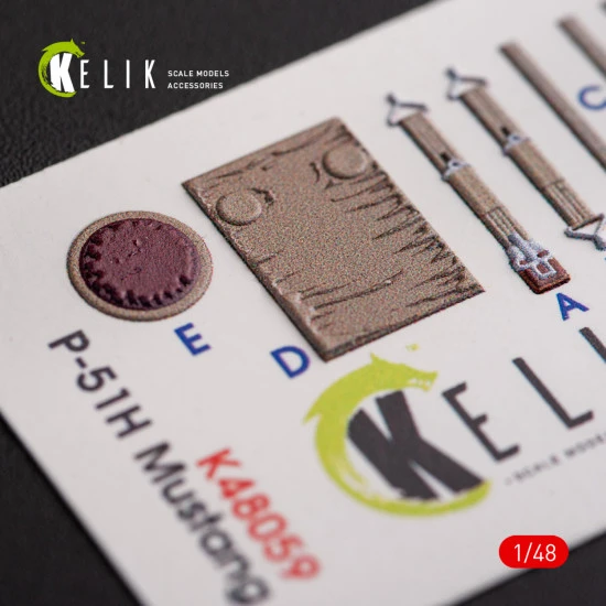 Kelik K48059 1/48 P-51h Mustang Interior 3d Decals For Modelsvit Kit Model