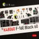 Kelik K48060 1/48 F-16e Desert Vipers Block 60 Interior 3d Decals For Kinetic Kit