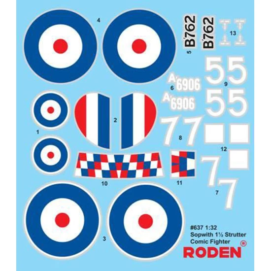 Roden 637 1/32 Sopwith 1 1/2 Strutter Comic Fighter Aircraft Model Kit