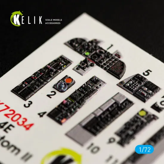 Kelik K72034 1/72 Rf-4e Phantom Ii Interior 3d Decals For Hasegawa Model Kit