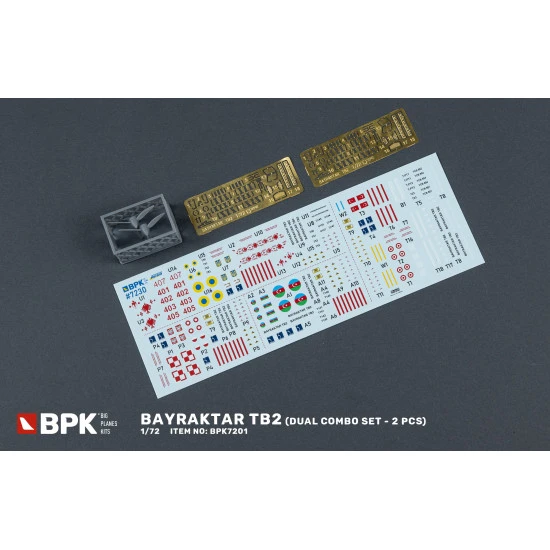 Bpk 7230 1/72 Bayraktar Tb2 Dual Combo Set Scale Model Kit
