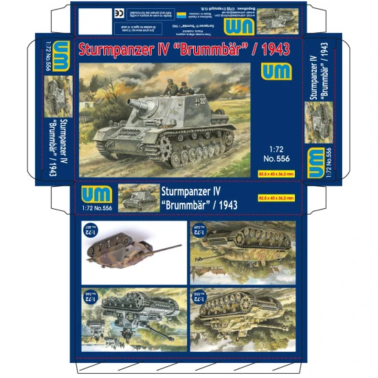 Unimodel 556 1/72 Sturmpanzer Iv Brummbar German Tank 1943 Um 556