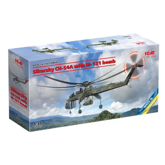 Icm 53055 1/35 Sikorsky Ch-54a Tarhe With M-121 Bomb Military Helicopter