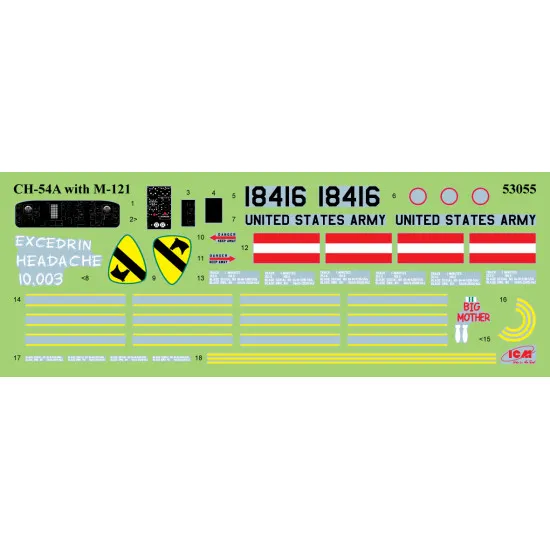 Icm 53055 1/35 Sikorsky Ch-54a Tarhe With M-121 Bomb Military Helicopter