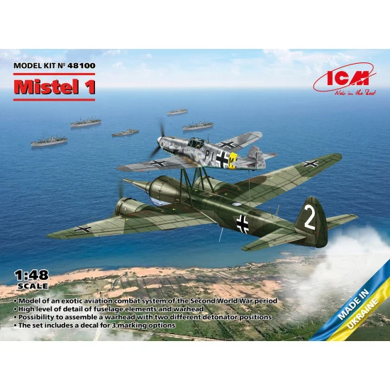 Icm 48100 1/48 Mistel 1 Strike Aircraft Complex Plastic Model Kit