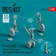 Reskit Rsu48-0259 1/48 F-14 A B D Tomcat Landing Gears With Weighted Wheels Set For Tamiya Kit Resin And 3d Printing