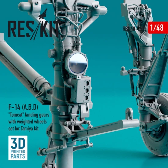 Reskit Rsu48-0259 1/48 F-14 A B D Tomcat Landing Gears With Weighted Wheels Set For Tamiya Kit Resin And 3d Printing