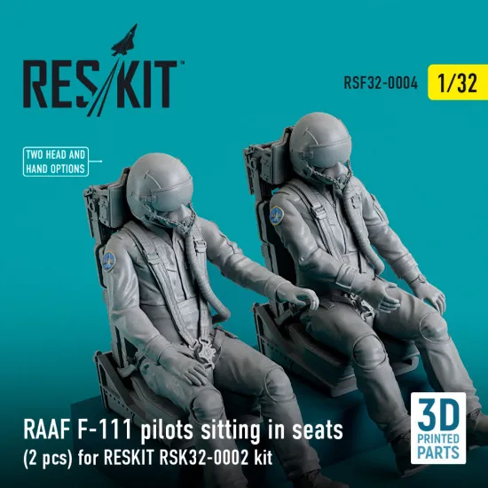 Reskit Rsf32-0004 1/32 Raaf F 111 Pilots Sitting In Seats 2 Pcs For Reskit Rsk32 0002 Kit 3d Printing