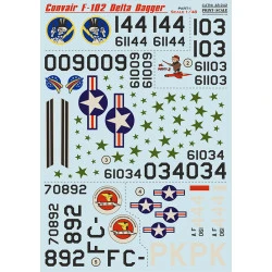 Print Scale 48-242 1/48 Decal For Convair F102 Delta Dagger Part 1