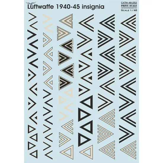 Print Scale 48-252 1/48 Decal For Luftwaffe 1940 45 Insignia Winkel Part 1