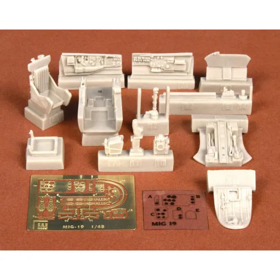 Sbs 48025 1/48 Mig-19 Pm Cockpit Set For Trumpeter Kit Resin Model Kit