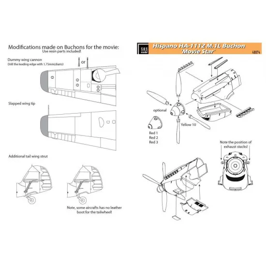 Sbs 48074 1/48 Hispano Ha-1112 M1l Buchon Movie Star Resin Model Kit And Decal