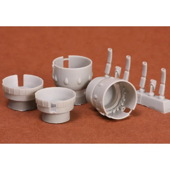 Sbs 72033 1/72 Bristol Blenheim Engine Cowling And Exhaust Set For Airfix Resin