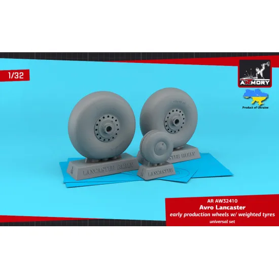 Armory Ar-aw32410 1/32 Avro Lancaster Wheels Early Type W Weighted Tyres Kit