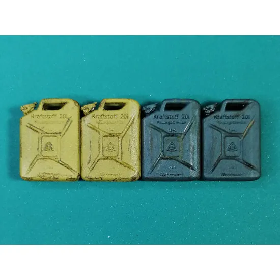 Eureka E-047 1/35 German Jerrycans For Fuel Wwii 20l Kraftstoff Resin 4pcs