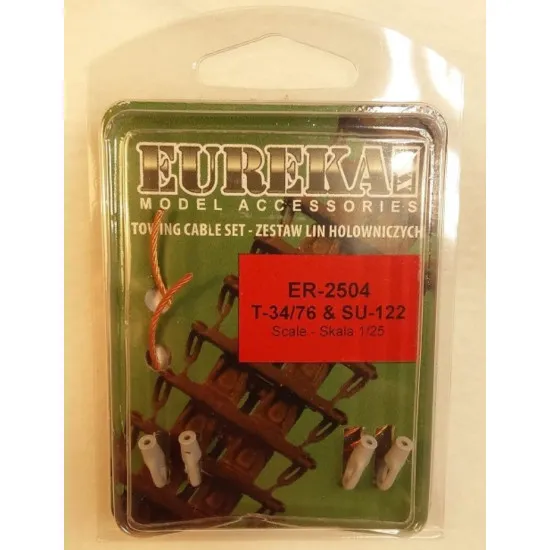 Eureka Er-2504 1/25 Towing Cable For T-34/76 Tank Su-85/100/122 Spgs 2pcs