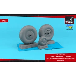 Armory Aw32412 1/32 Avro Lancaster Lincoln Wheels Late Type W Weighted Tyres