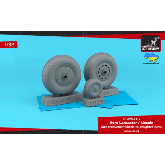 Armory Aw32412 1/32 Avro Lancaster Lincoln Wheels Late Type W Weighted Tyres