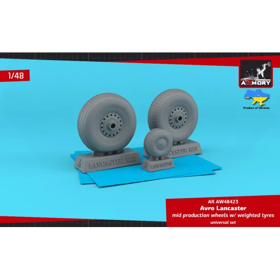 Armory Aw48423 1/48 Avro Lancaster Wheels Mid Type W Weighted Tyres Resin Model