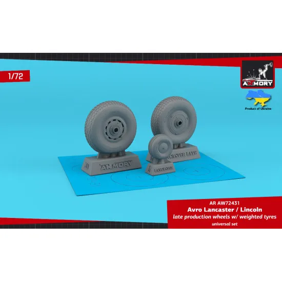 Armory Aw72431 1/72 Avro Lancaster Lincoln Wheels Late Type W Weighted Tyres Resin Model