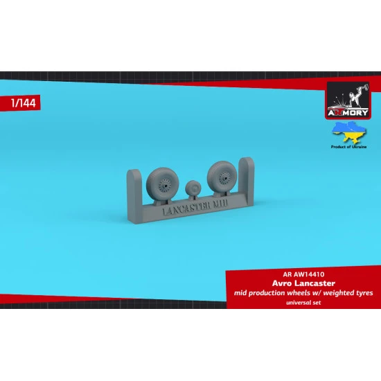 Armory Aw14410 1/144 Avro Lancaster Wheels Mid Type W Weighted Tyres Resin Model