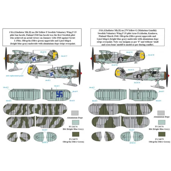 Sbs D72006 1/72 Decal For Gloster Gladiator In Swedish Service Vol Ii