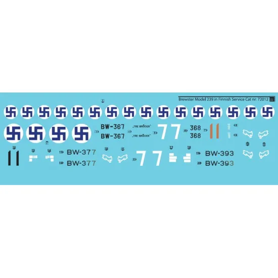 Sbs D72012 1/72 Decal For Brewster Model 239 In Finnish Service