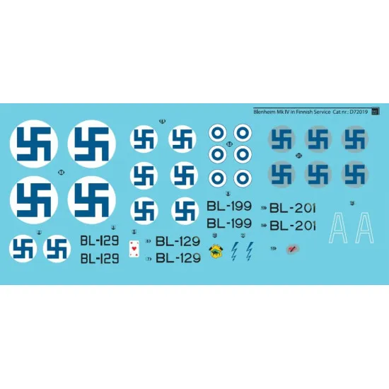 Sbs D72019 1/72 Decal For Bristol Blenheim Mk Iv In Finnish Service