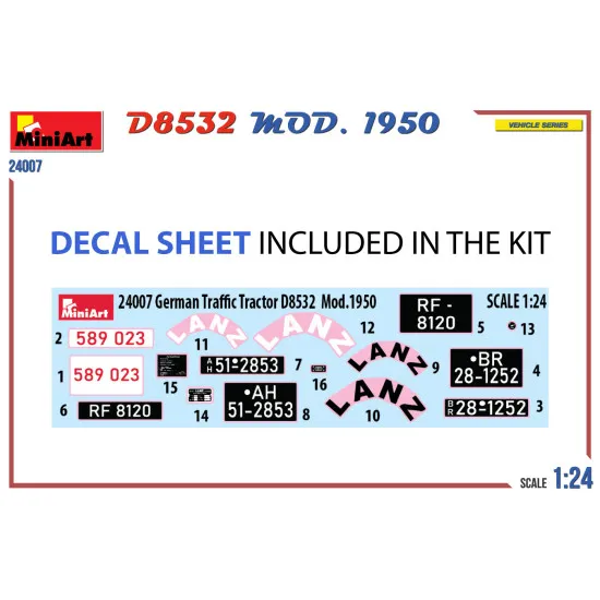 Miniart 24007 - 1/24 - German Traffic Traktor Plastic Model