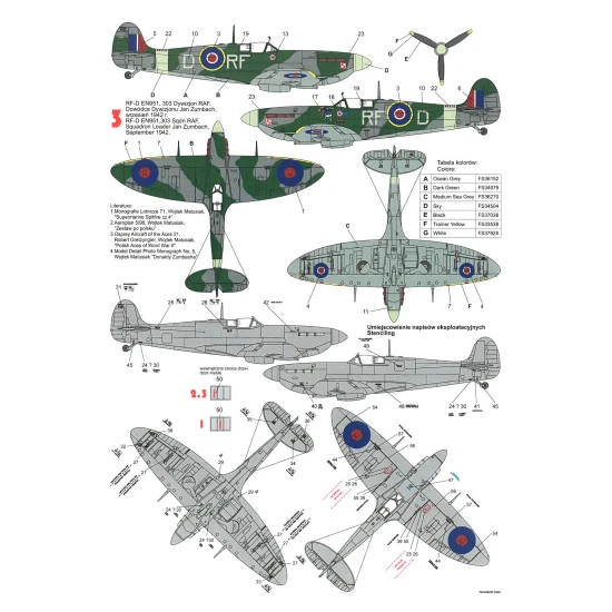 Techmod 24002 1/24 Supermarine Spitfire Mk Vb British Raf Fighter Wet Decal