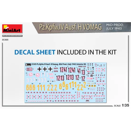 Miniart 35305 - 1/35 - Pz Kpfw Iv Ausf H Vomag Mid Prod July 1943