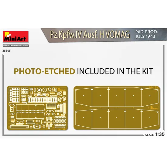 Miniart 35305 - 1/35 - Pz Kpfw Iv Ausf H Vomag Mid Prod July 1943