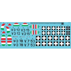 Sbs D72027 1/72 Decal For Messerschmitt Bf-109g-2 G-4 In Hungarian Service Ww Ii